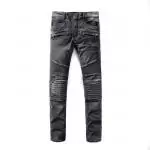 balmain jeans stretch distressed skinny double pocket black